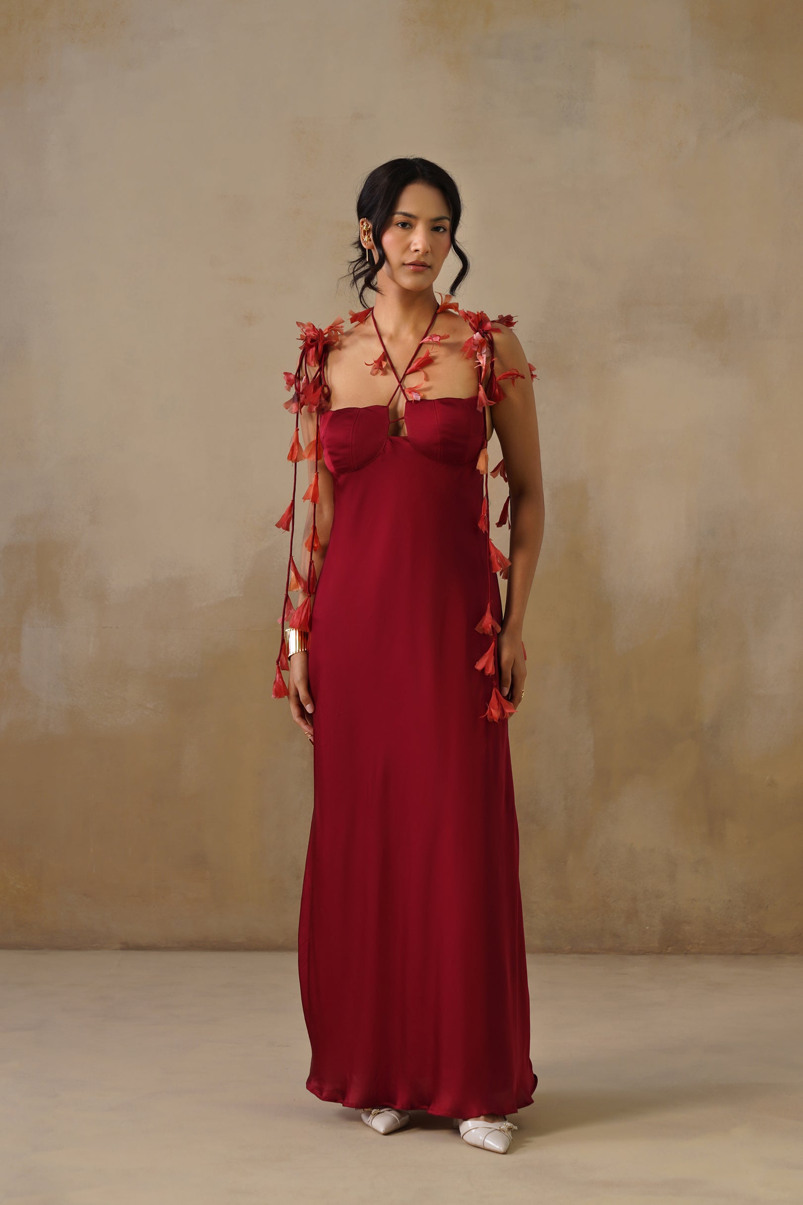 strapless open back dress Crimson Bloom Reversible Dress – IERA