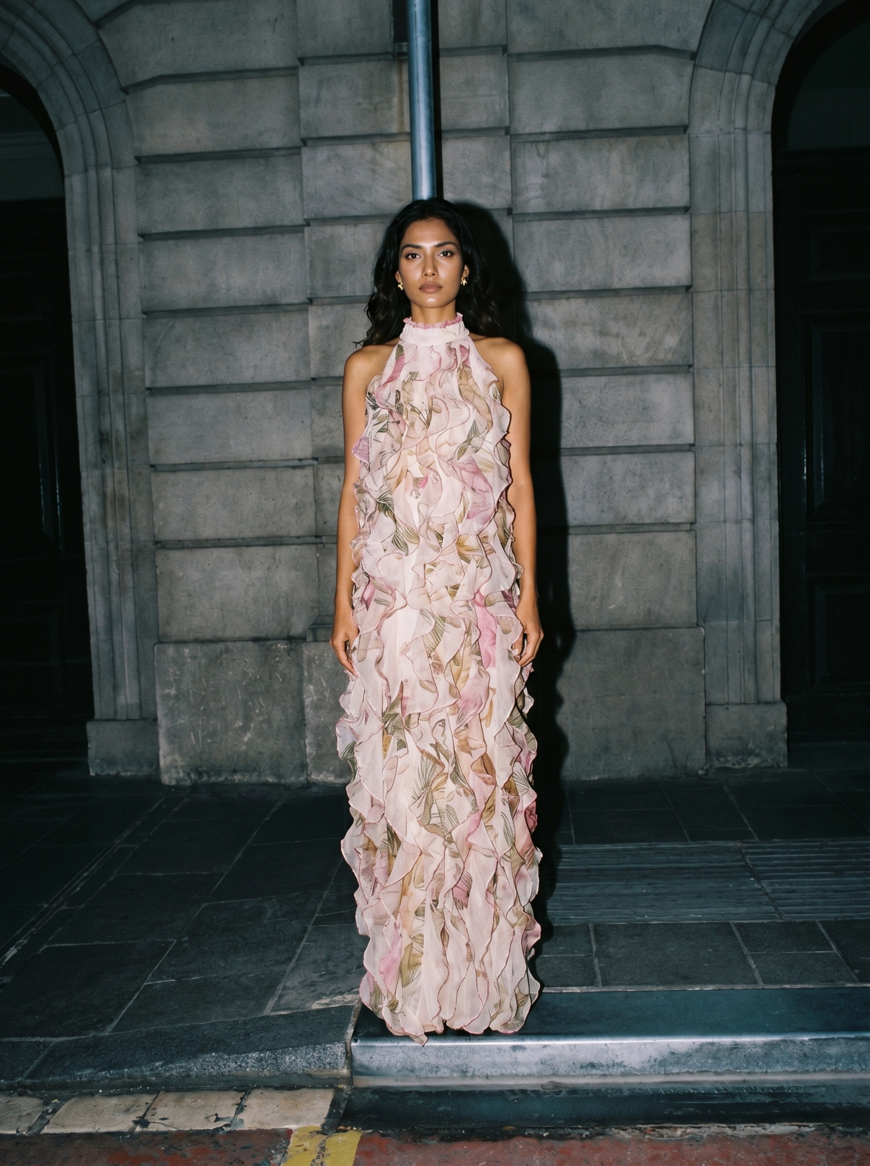 Blush Petal Cascade Chiffon Gown – IERA