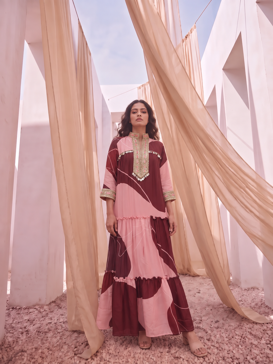 Gulab-e-Laal midi dress