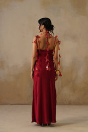 Crimson Bloom Reversible Dress