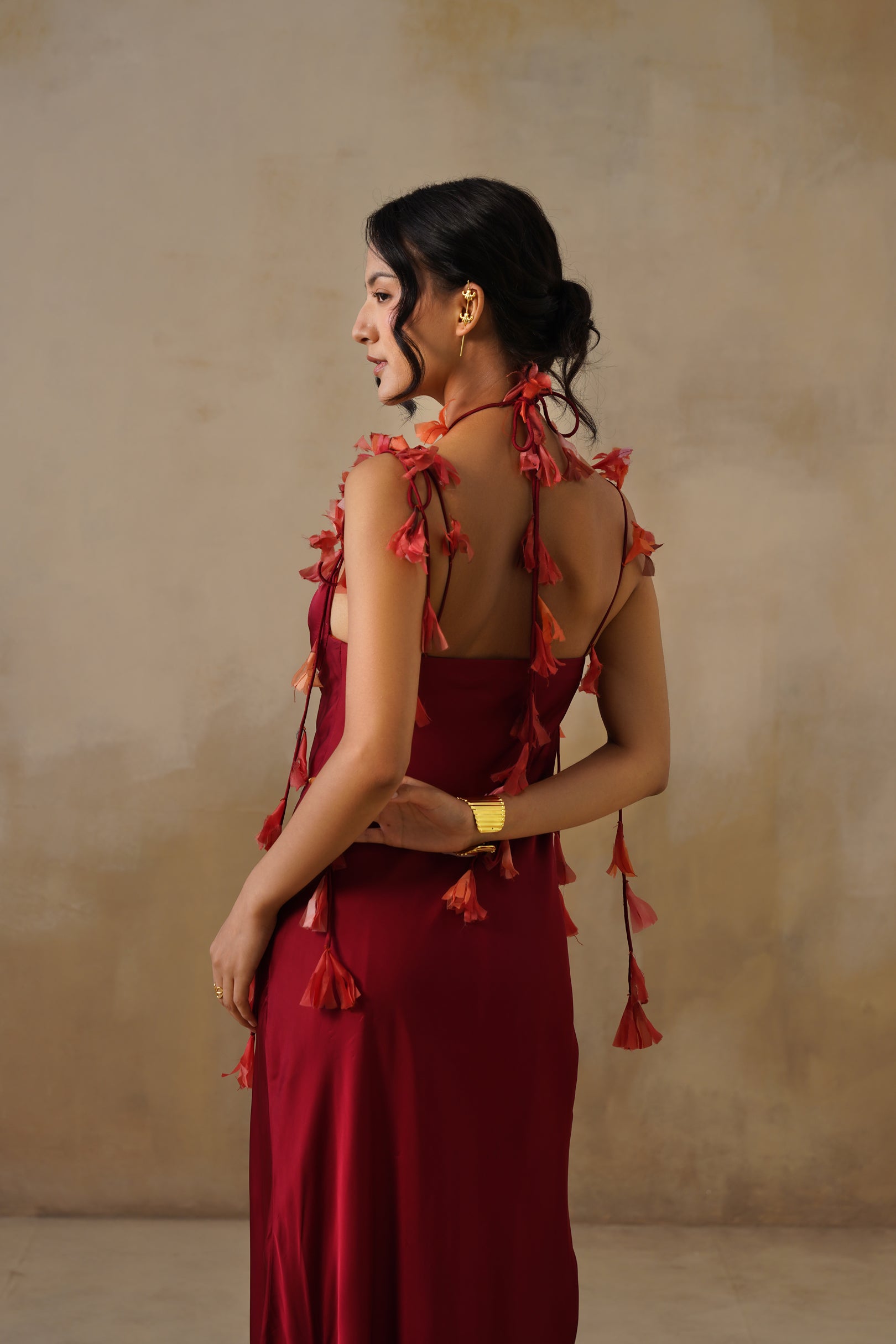 Crimson Bloom Reversible Dress