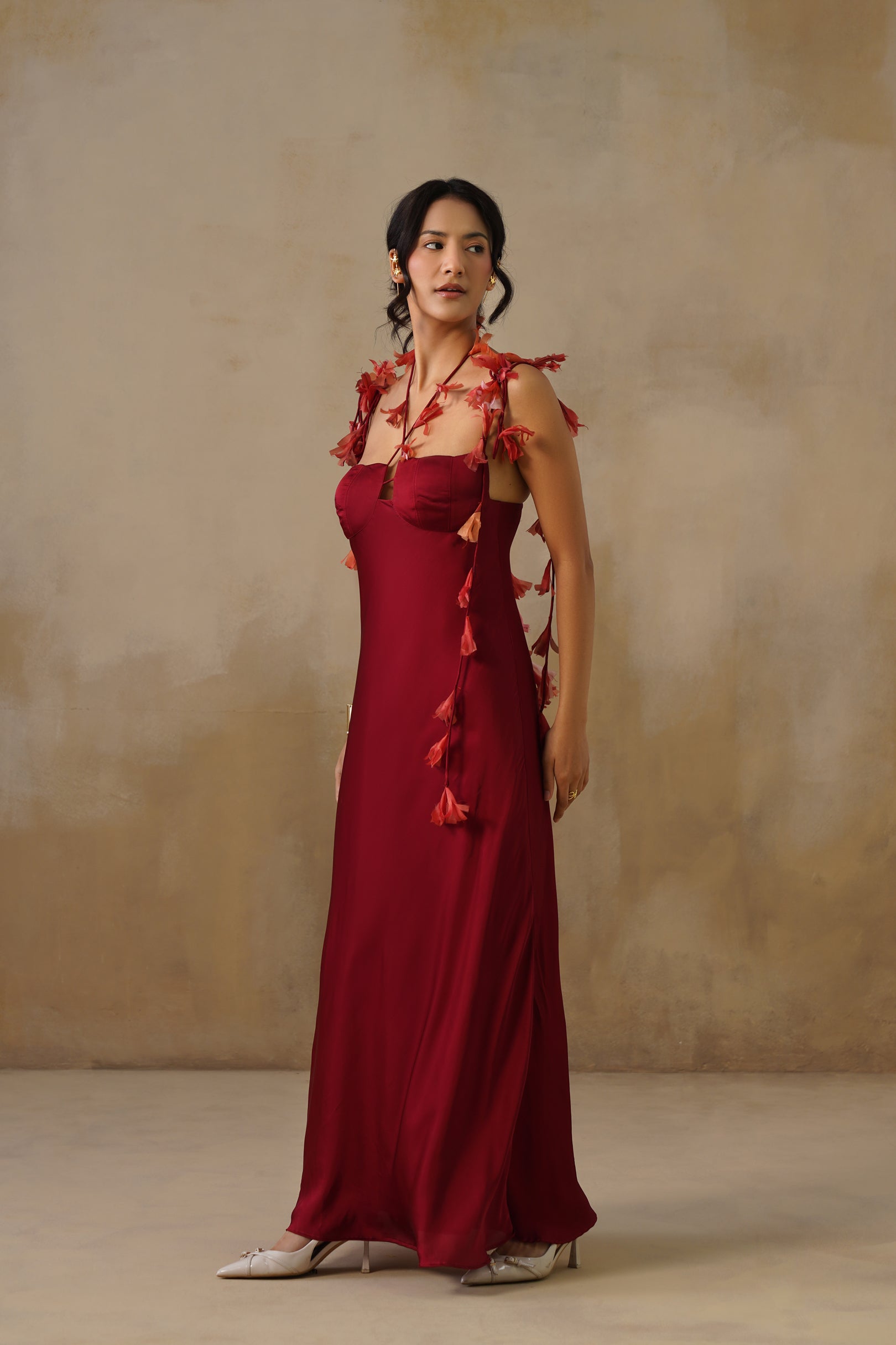 Crimson Bloom Reversible Dress