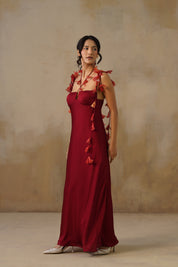 Crimson Bloom Reversible Dress