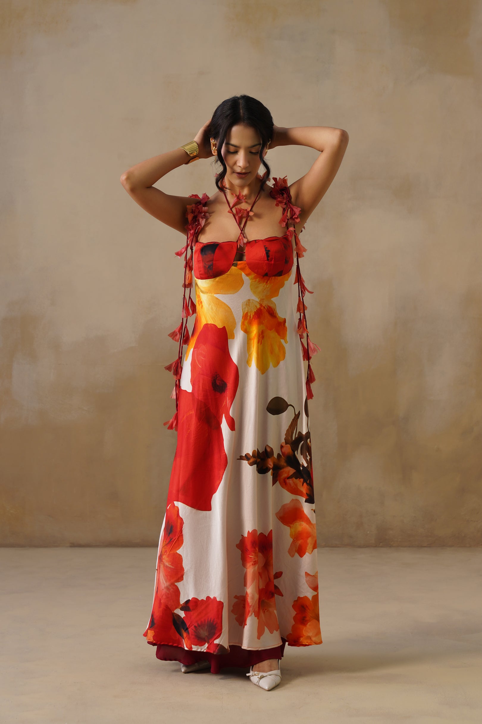 Crimson Bloom Reversible Dress