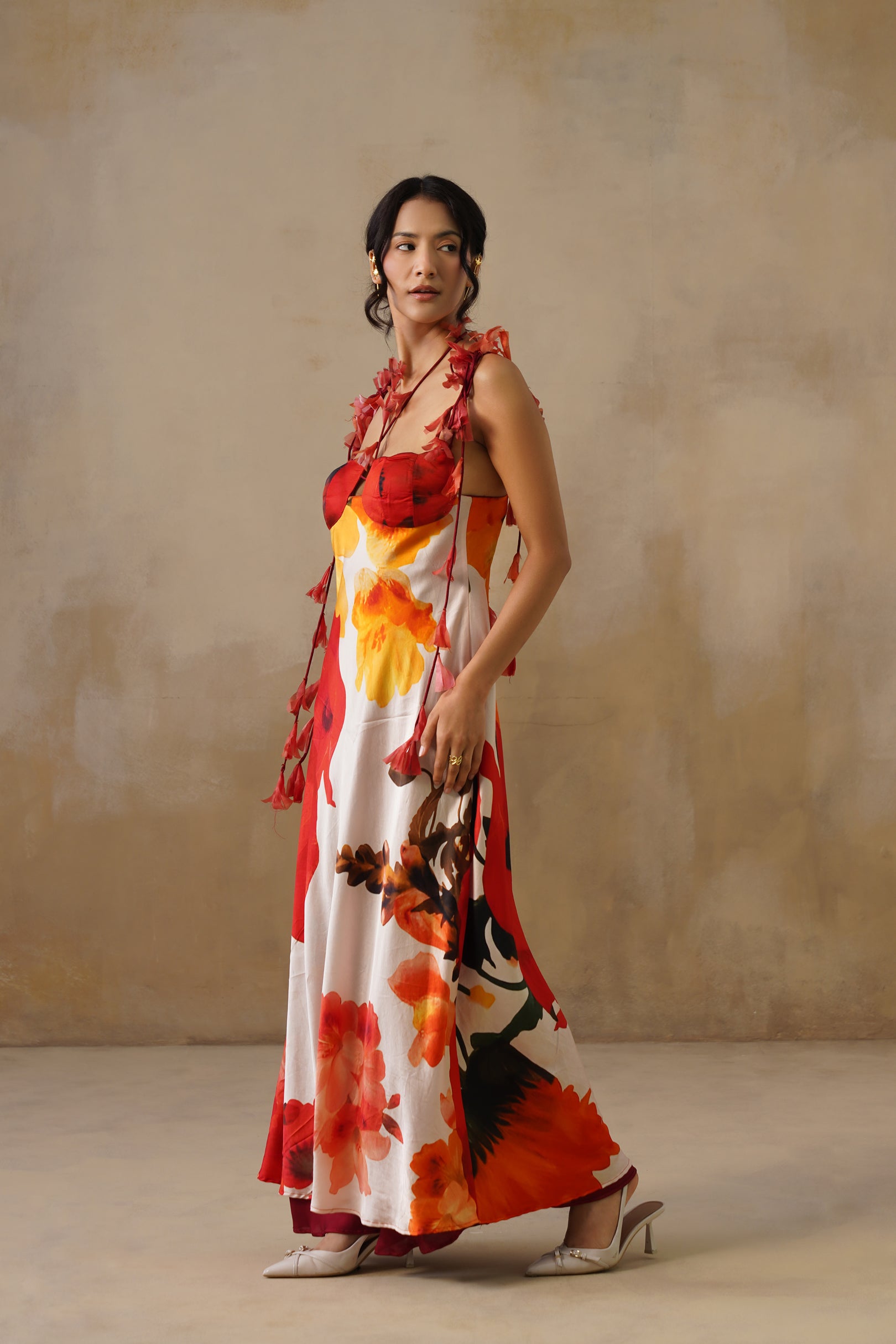 Crimson Bloom Reversible Dress
