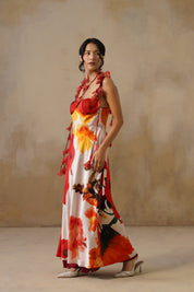 Crimson Bloom Reversible Dress