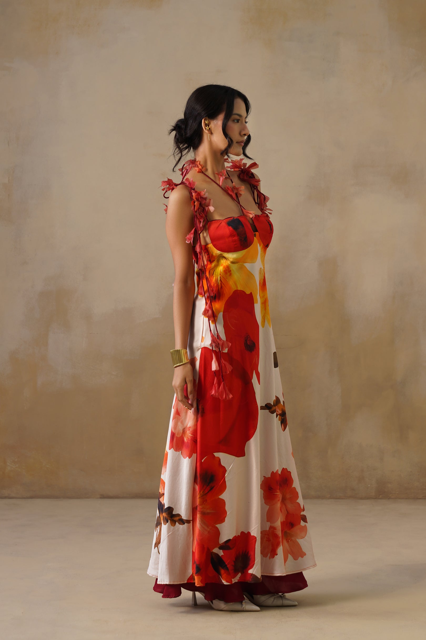 Crimson Bloom Reversible Dress