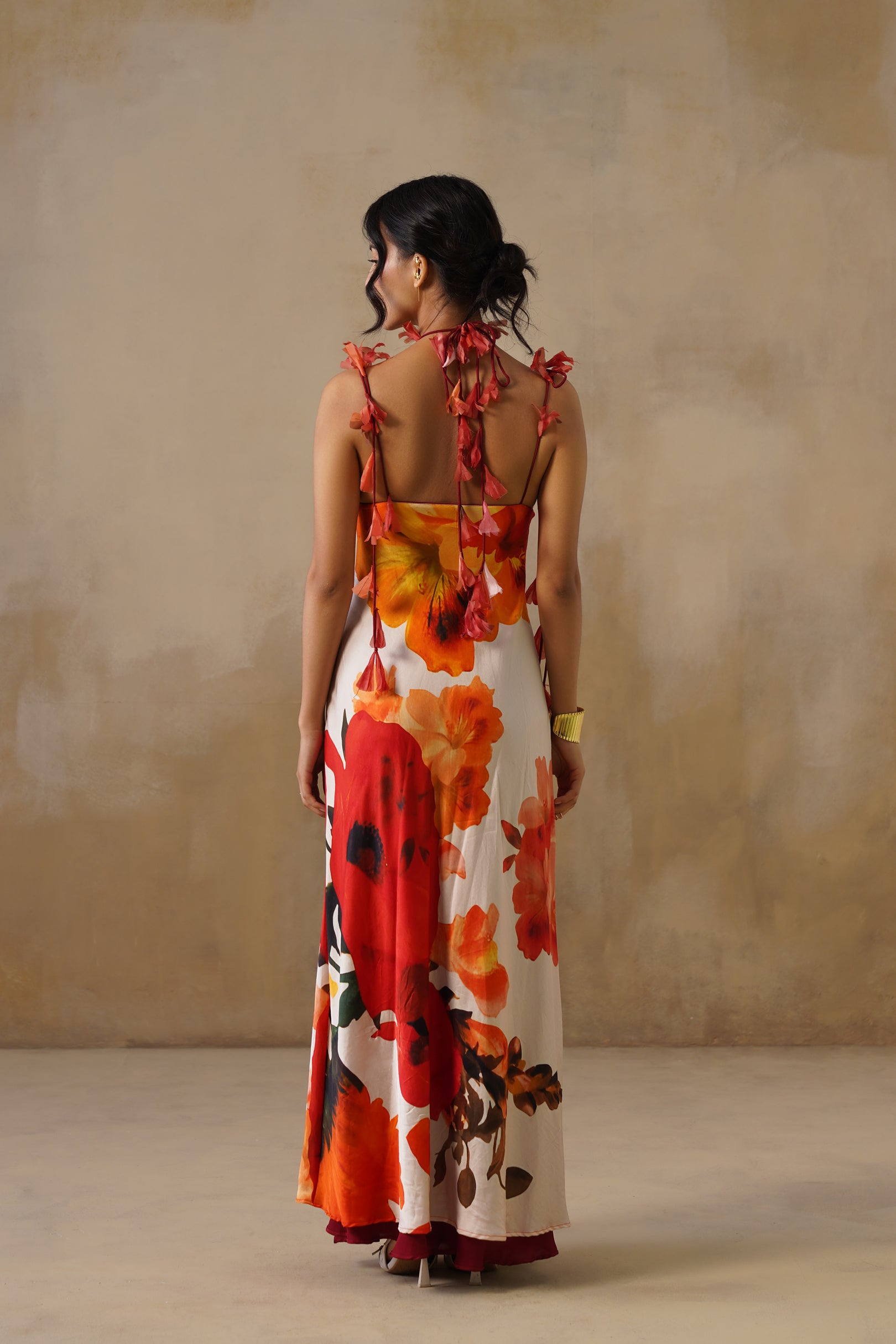 bohemian reversible dress Salmon Goddess Reversible Wrap Maxi Dress