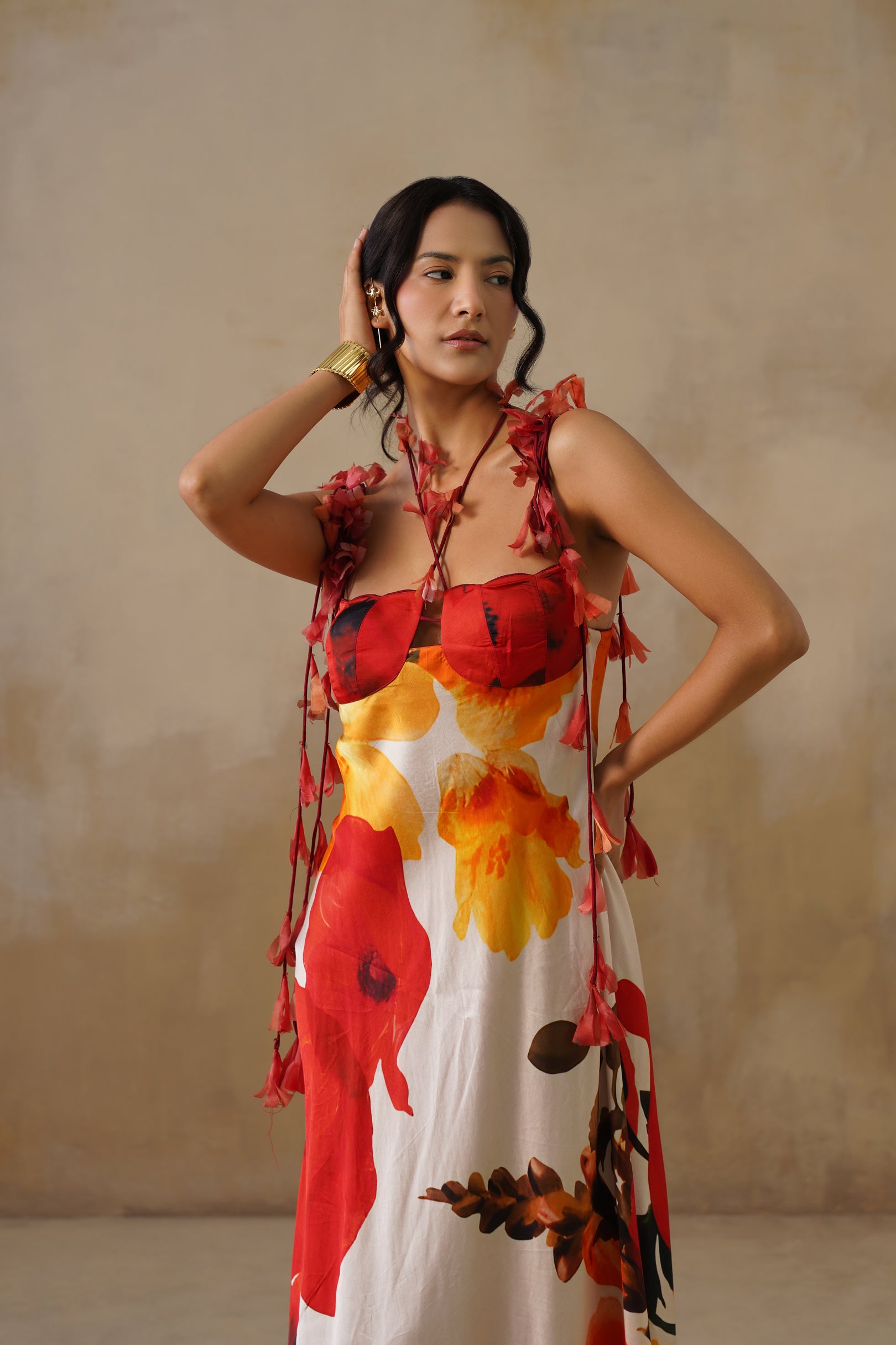 Crimson Bloom Reversible Dress