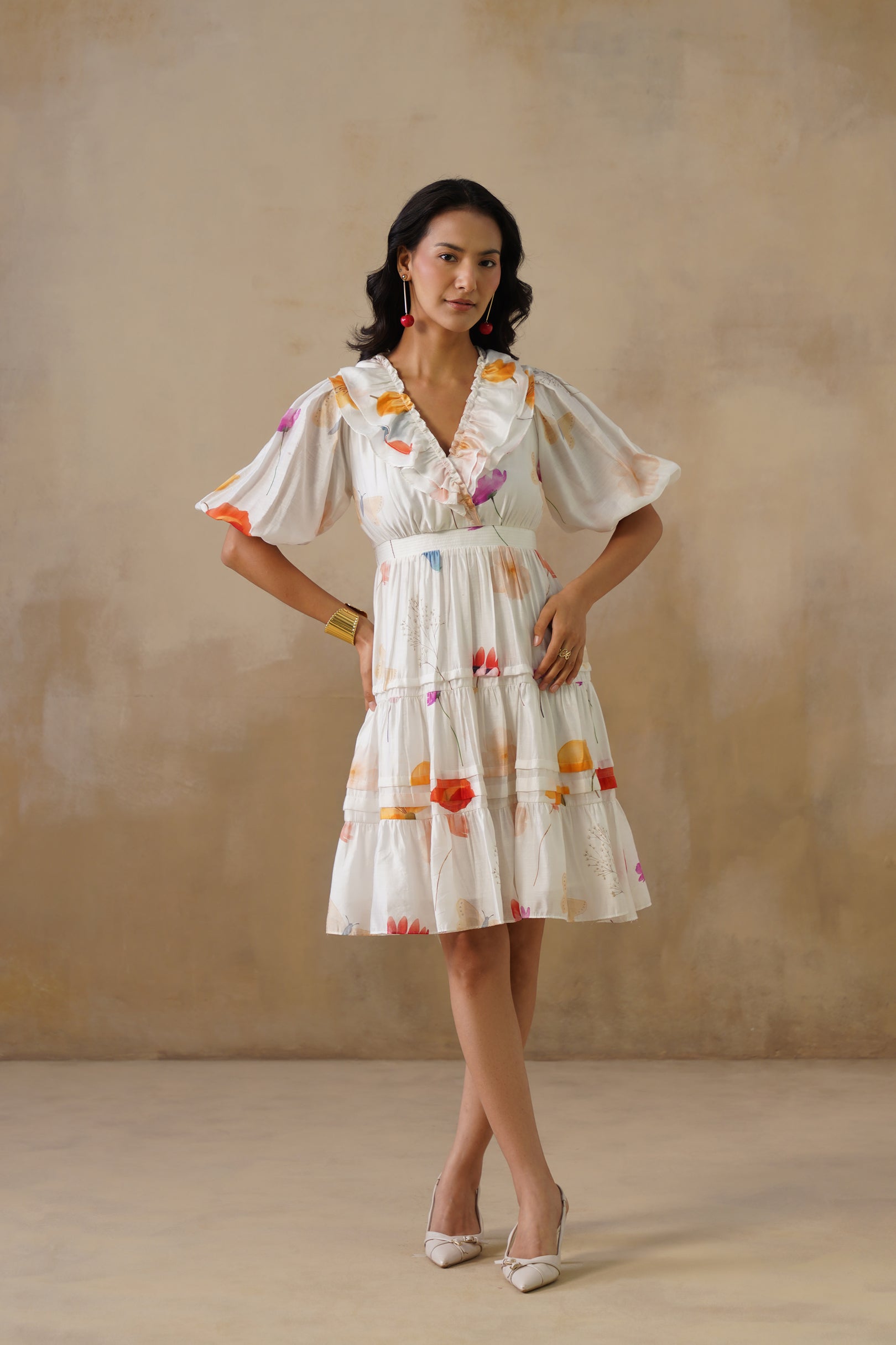 Celeste Ruffle Organza Dress
