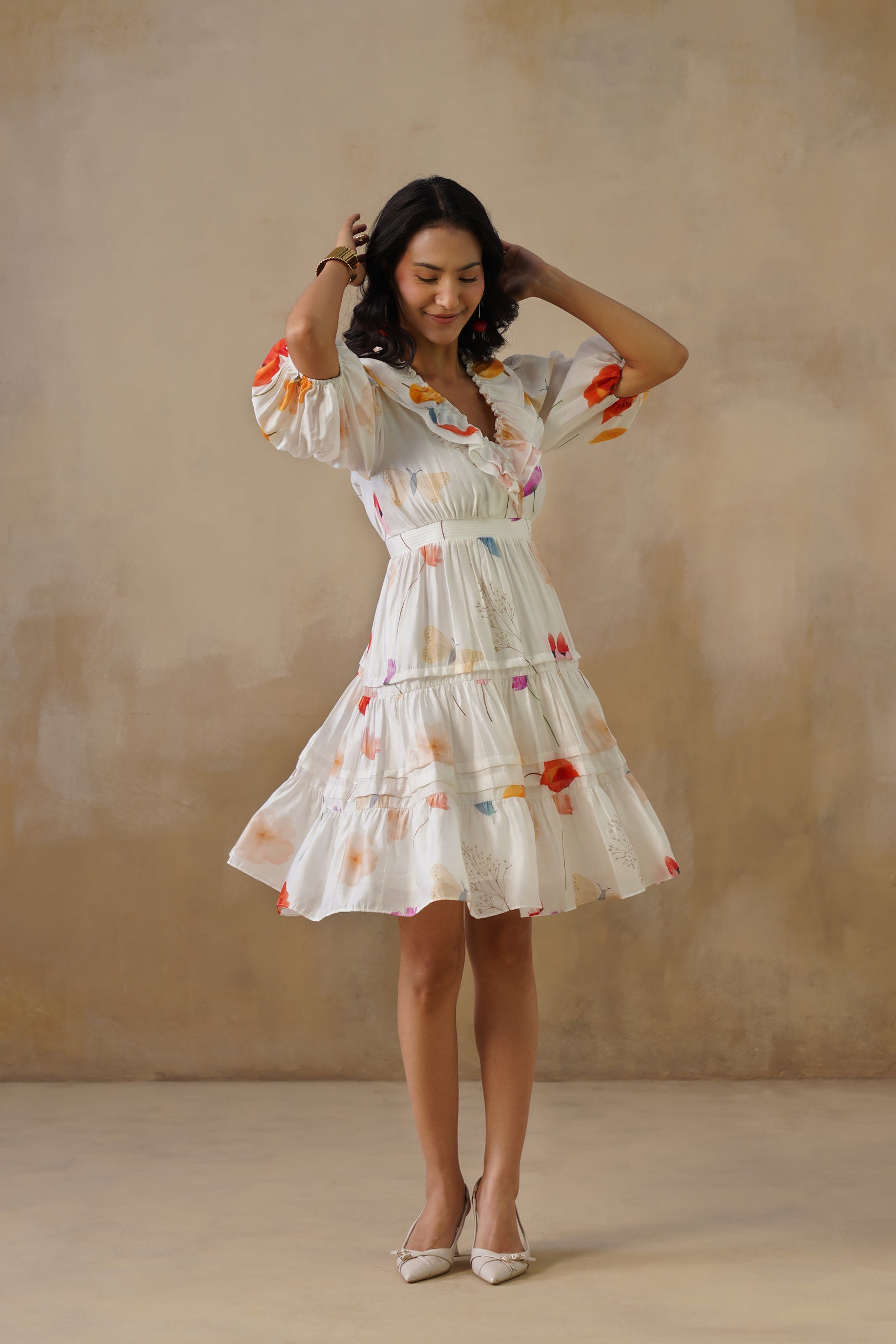 Celeste Ruffle Organza Dress