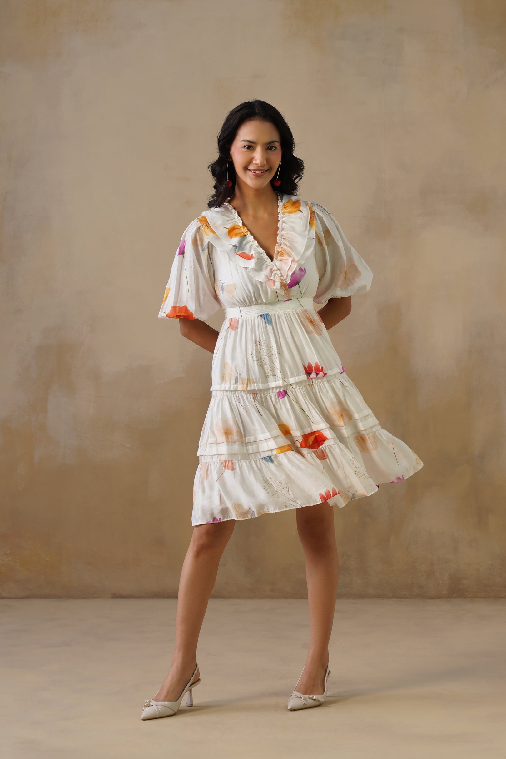 Celeste Ruffle Organza Dress