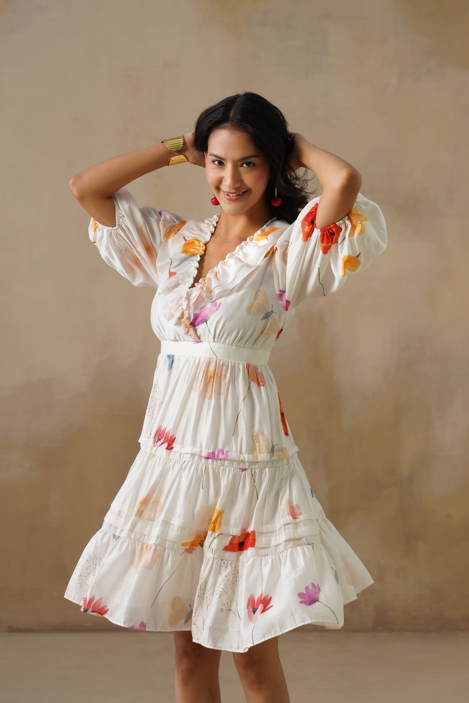 Celeste Ruffle Organza Dress
