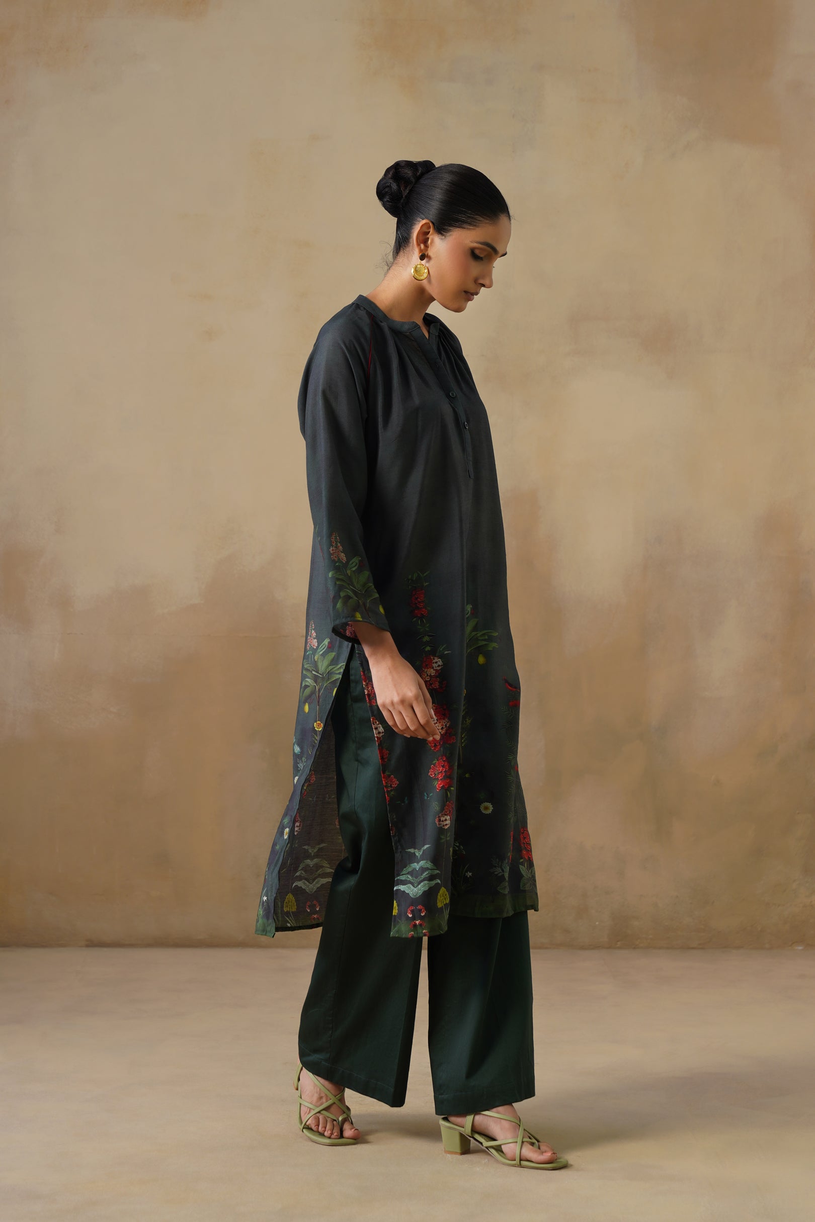 Midnight botanica long Kurta