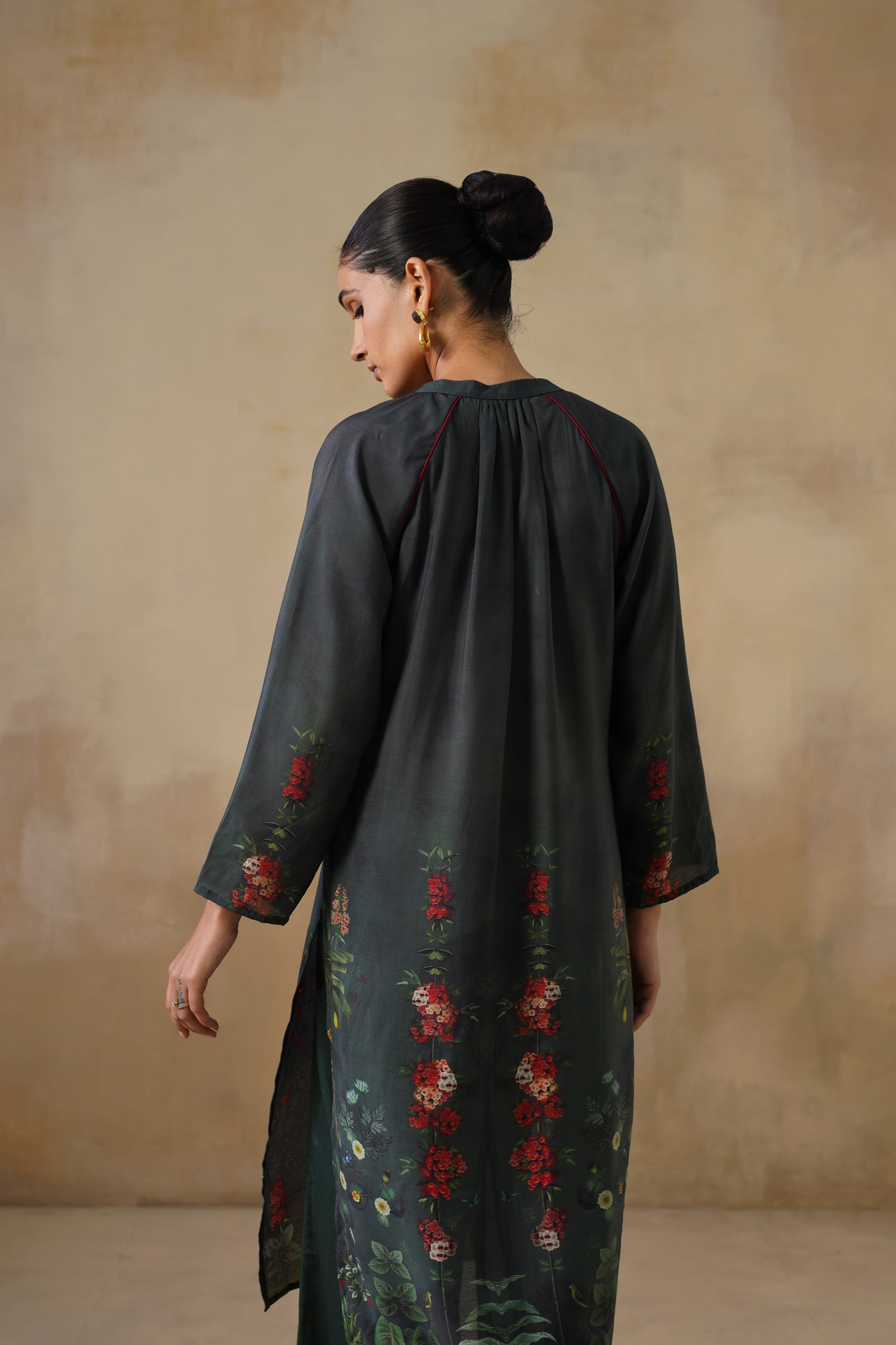 Midnight botanica long Kurta