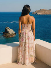 Azure Muse Floral Maxi Dress