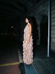 Blush Petal Cascade Chiffon Gown
