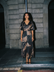 Noir Wildvine Modal Silk Dress