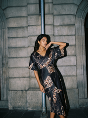 Noir Wildvine Modal Silk Dress