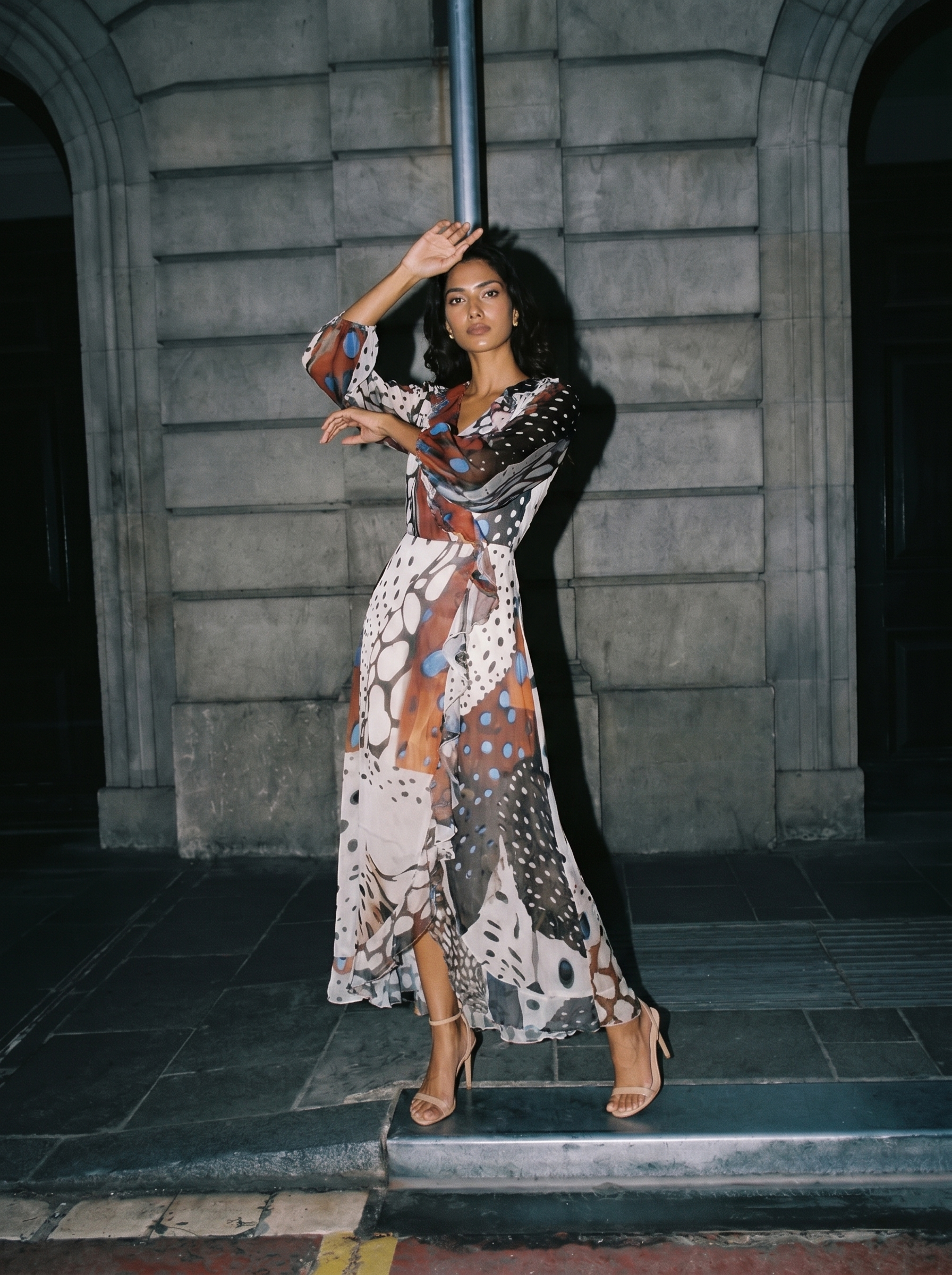 Earthstone Mosaic Chiffon Maxi