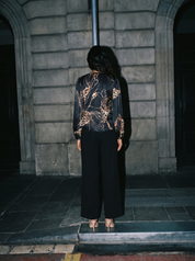 Midnight Panther Modal Silk Top