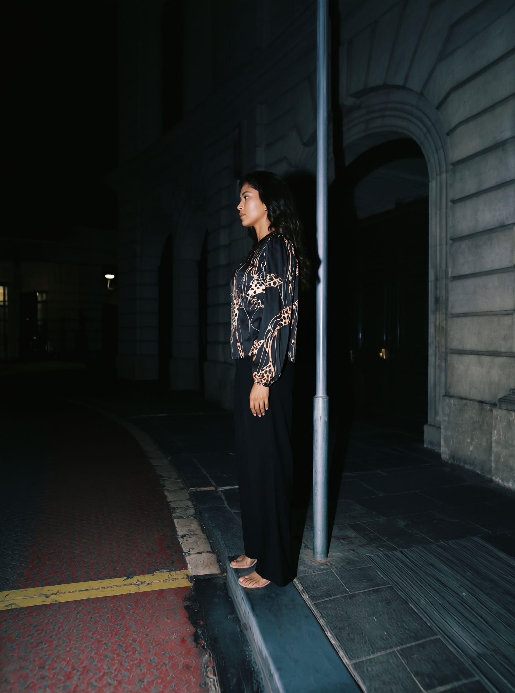 Midnight Panther Modal Silk Top