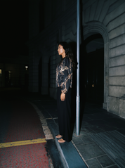 Midnight Panther Modal Silk Top