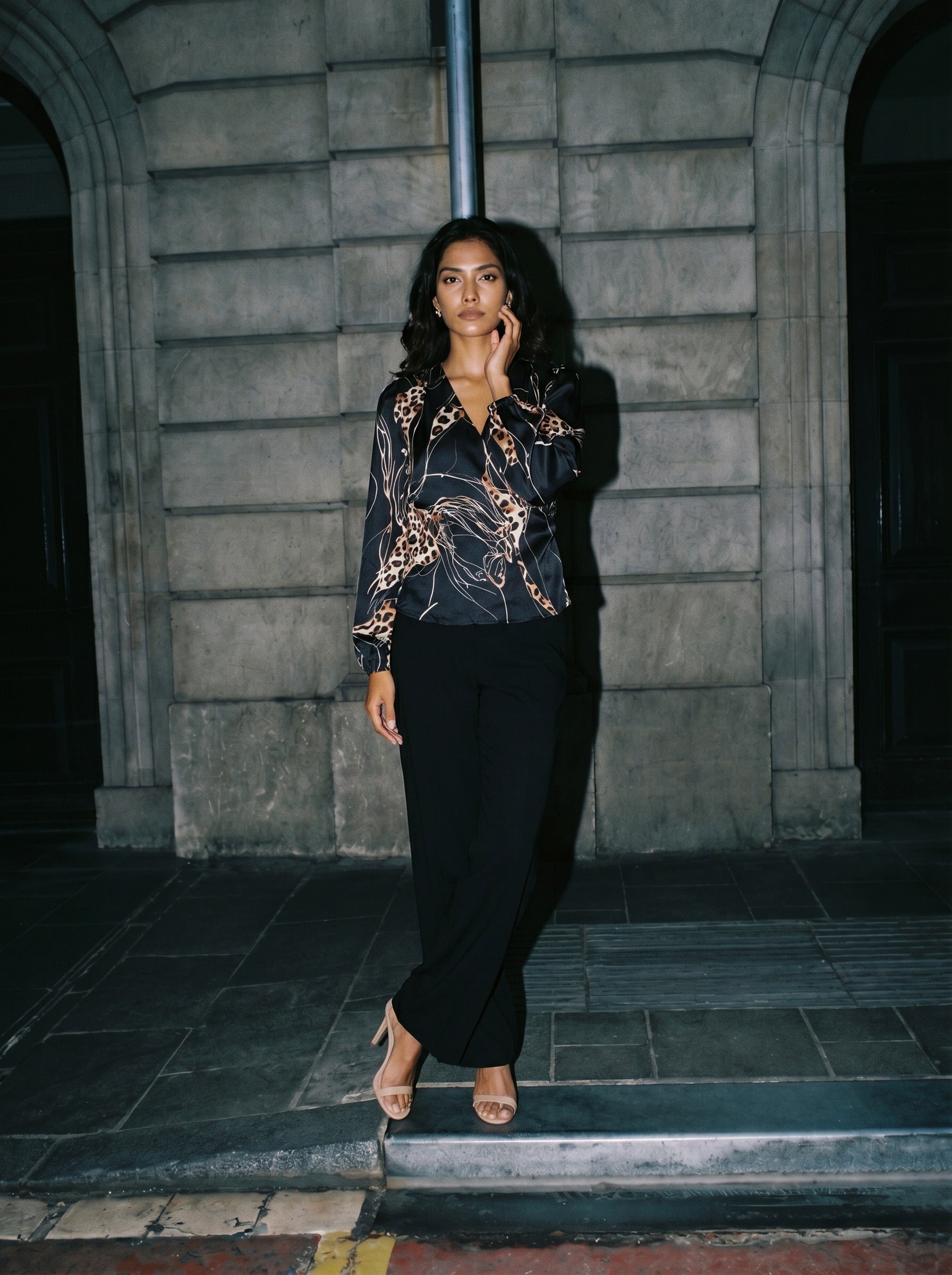 Midnight Panther Modal Silk Top